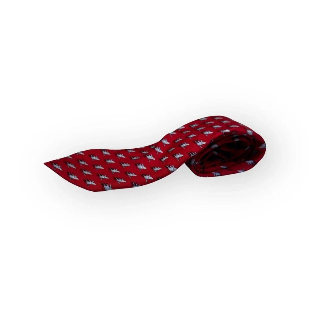 Vineyard Vines Custom Collection Red Shark‎ Print Silk Blend Necktie